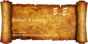 Behal Elvira névjegykártya